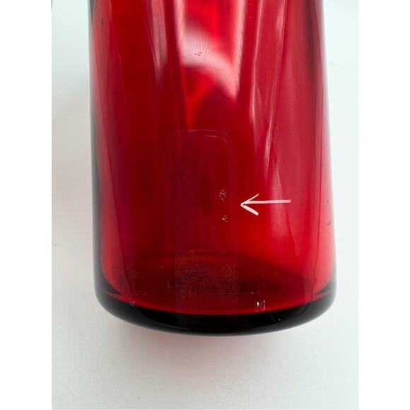 Blenko Art Glass Tangerine Amberina Mid Century Modern 8” Tall Cylinder Vase - Picture 9 of 9